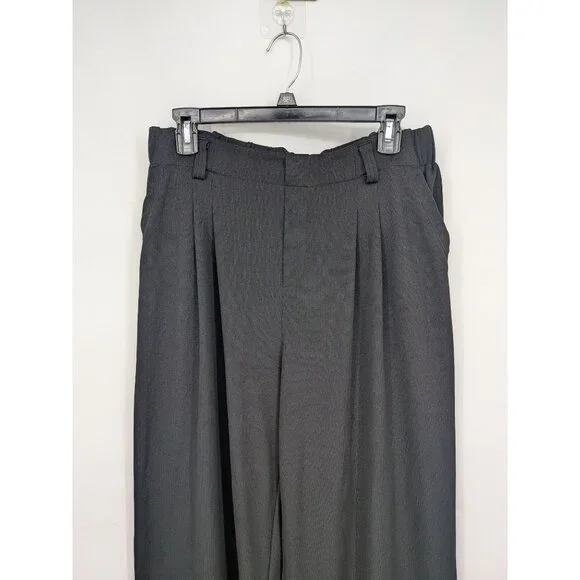 Halara Wide Leg Pleated Trousers Women Size L Pull On Pants Minimalist Stretch - Picture 3 of 12